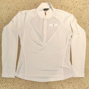 Adidas Stella McCartney tennis White Long Sleeve Mesh Quarter Zip, size Large